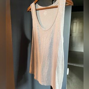 J. Crew Women's Linen Silver Metallic Shimmer Tank Size M